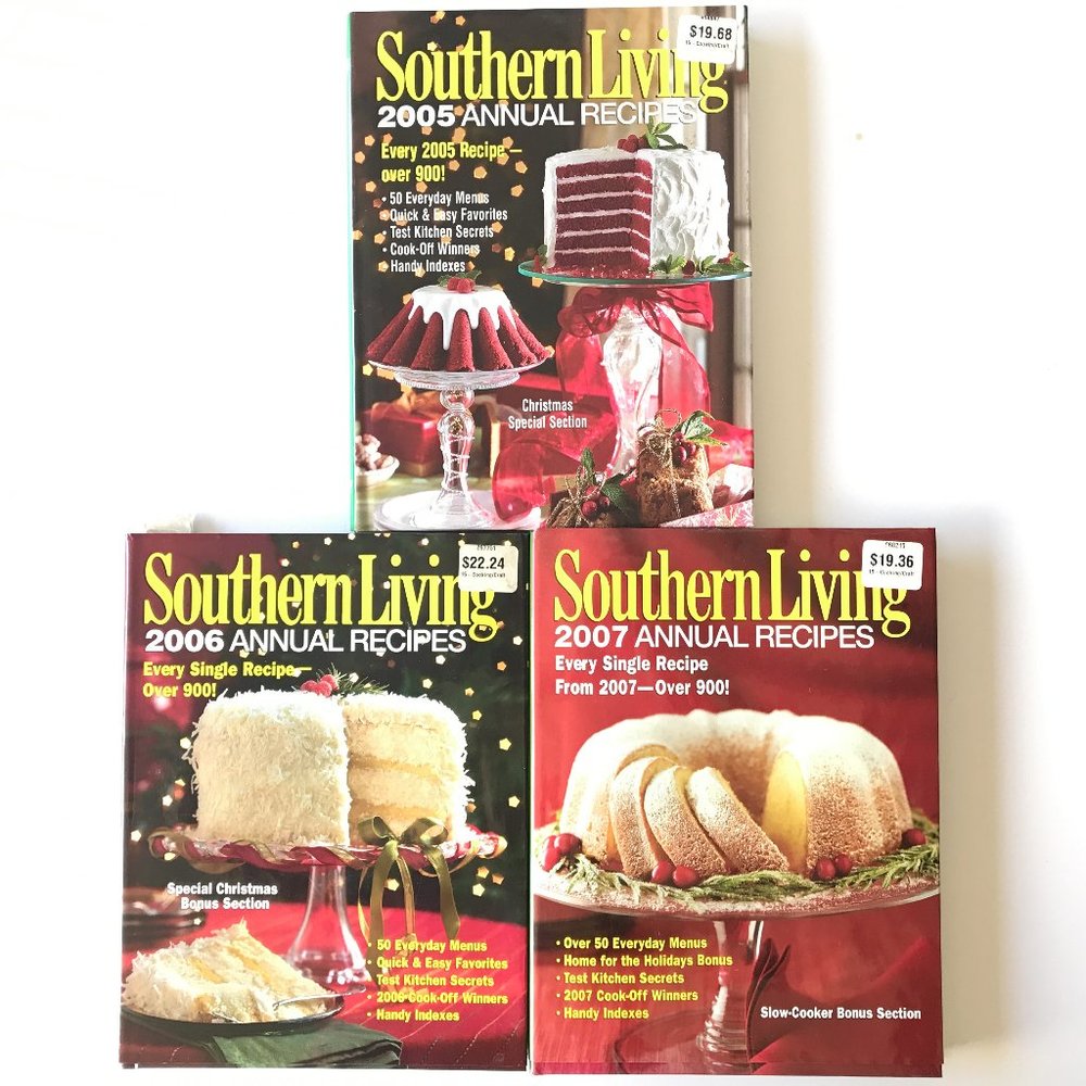3 SOUTHERN LIVING Annual Recipes Cookbooks
